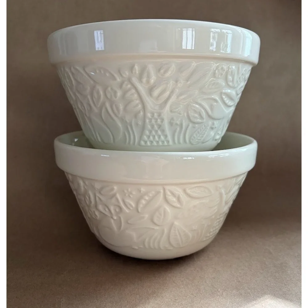 Mason Cash In The Forest Fox Pudding Basin Bowls Cream S36 Set 2 British Baking